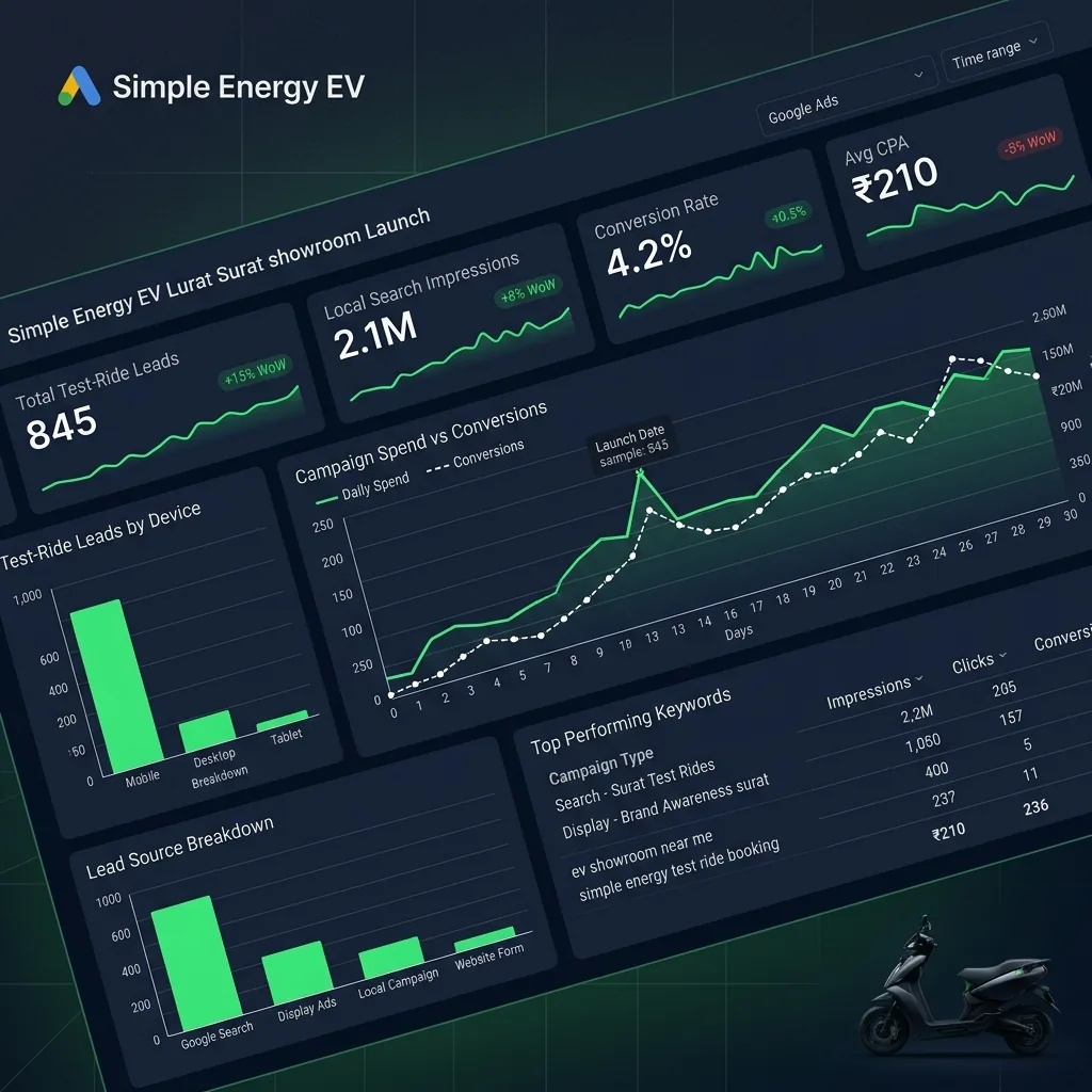 Simple Energy Surat showroom launch campaign visual